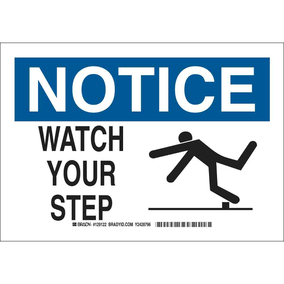 Brady Part: 129122 | Notice Watch Your Step Sign | Bradycanada.ca intended for Watch Your Step Sign Printable