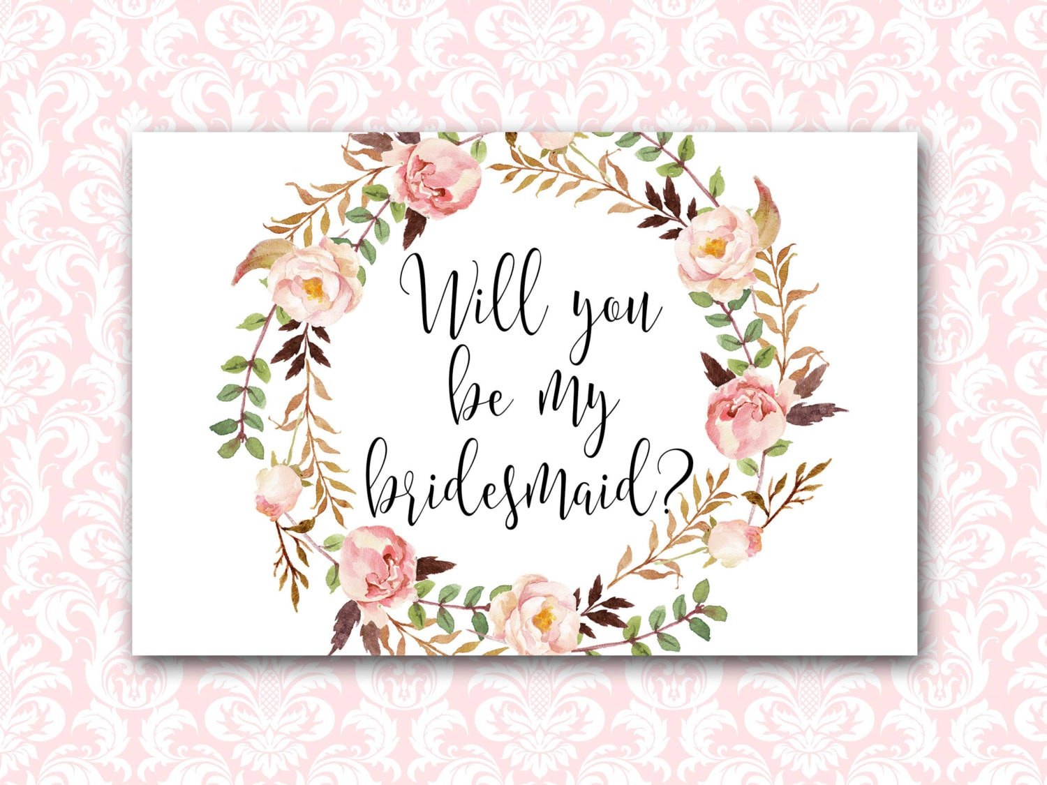 Bridesmaid Printable, Will You Be My Bridesmaid, Bridesmaid throughout Will You Be My Bridesmaid Printable