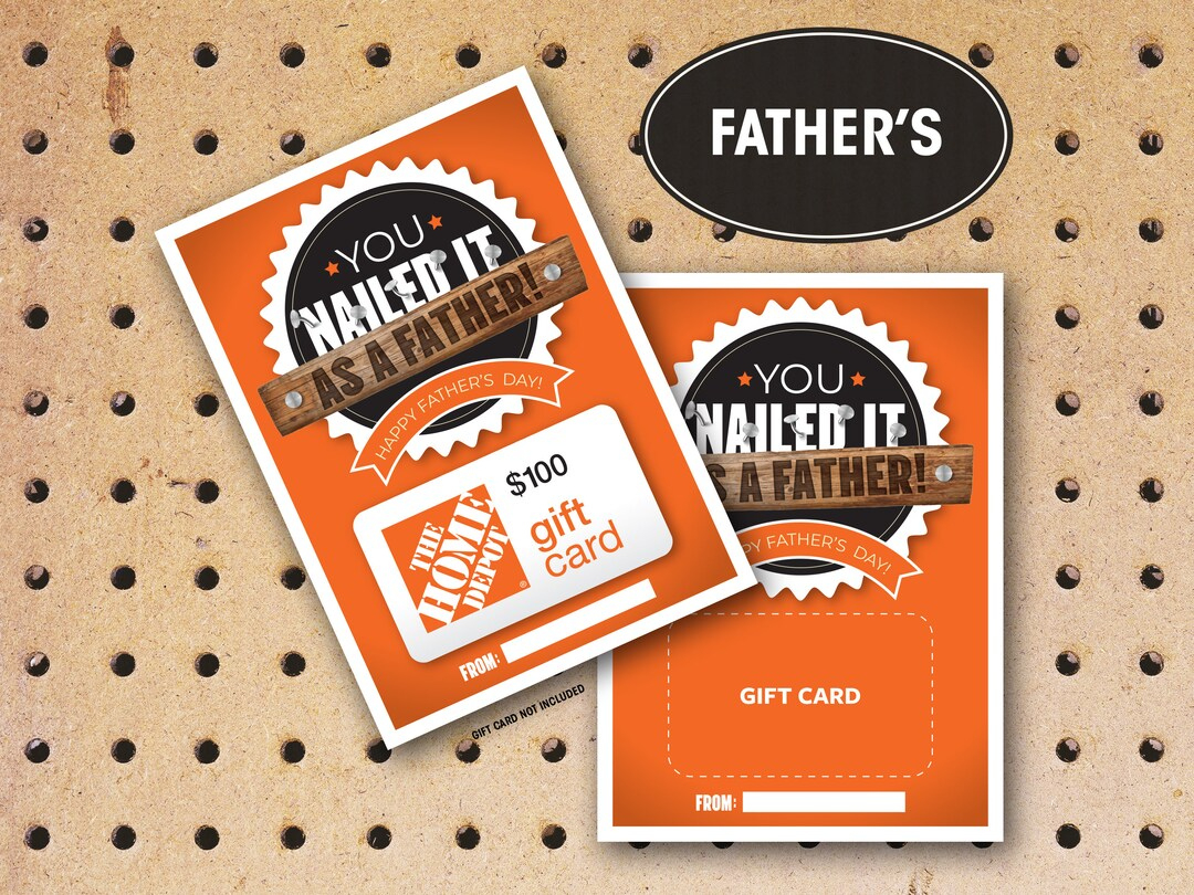 Buy Home Depot Gift Card Holder: Father&amp;#039;S Day Printable (Instant Download)  Online In India - Etsy throughout Home Depot Printable Gift Card