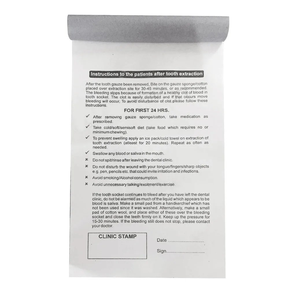 Buy Indian Post-Extraction Instruction Manual (In English) Online At intended for Post Op Extraction Instructions Printable