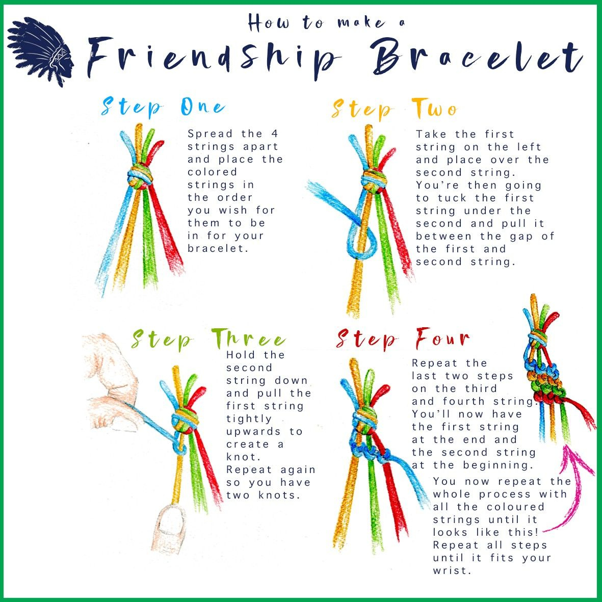 By Step Friendship Bracelet Patterns Printable Easy How To Create for Beginner Step By Step Friendship Bracelet Instructions Printable