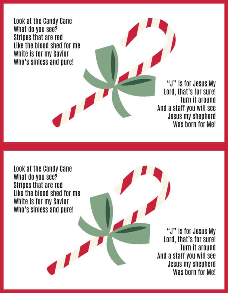 Candy Cane Poem About Jesus (Free Printable Pdf Handout) Christmas with regard to Candy Cane Poem Free Printable