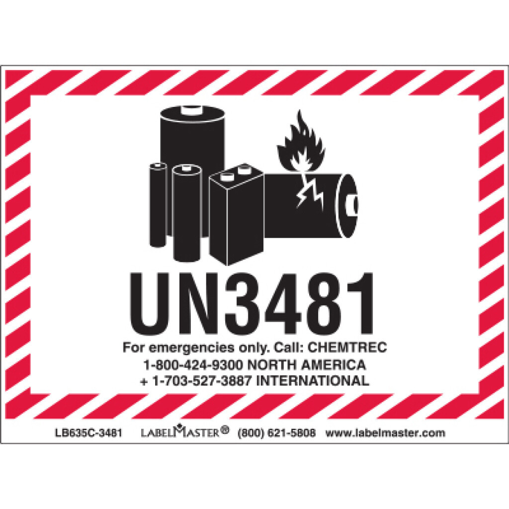 Chemtrec Un3480 Lithium Battery Handling Marking, 100Mm X 70Mm with regard to Lithium Battery Shipping Label Printable