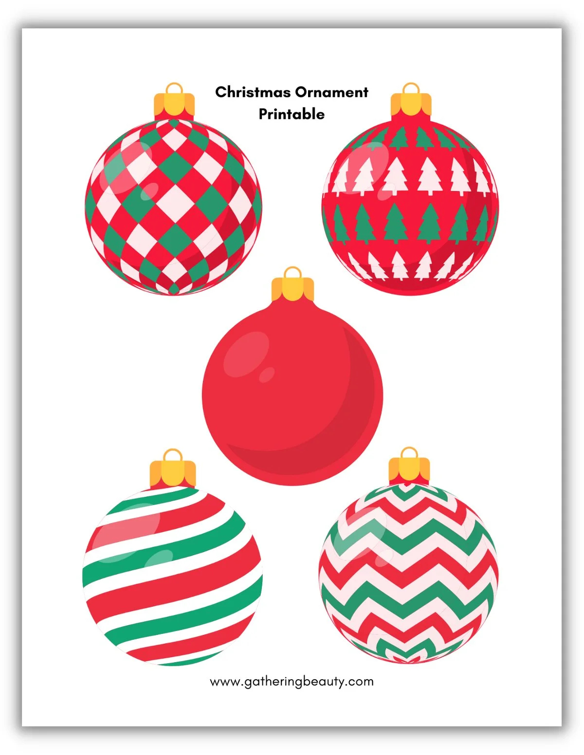 Christmas Ornament Printable — Gathering Beauty with Free Printable Christmas Decorations