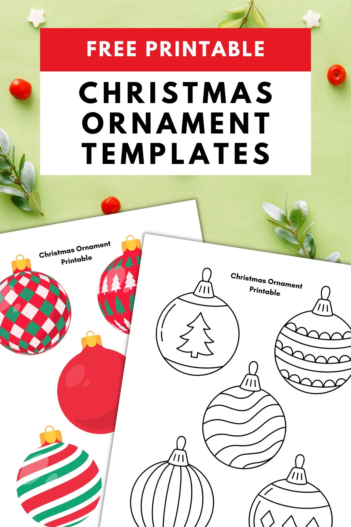 Christmas Ornament Printable — Gathering Beauty with Free Printable Christmas Decorations