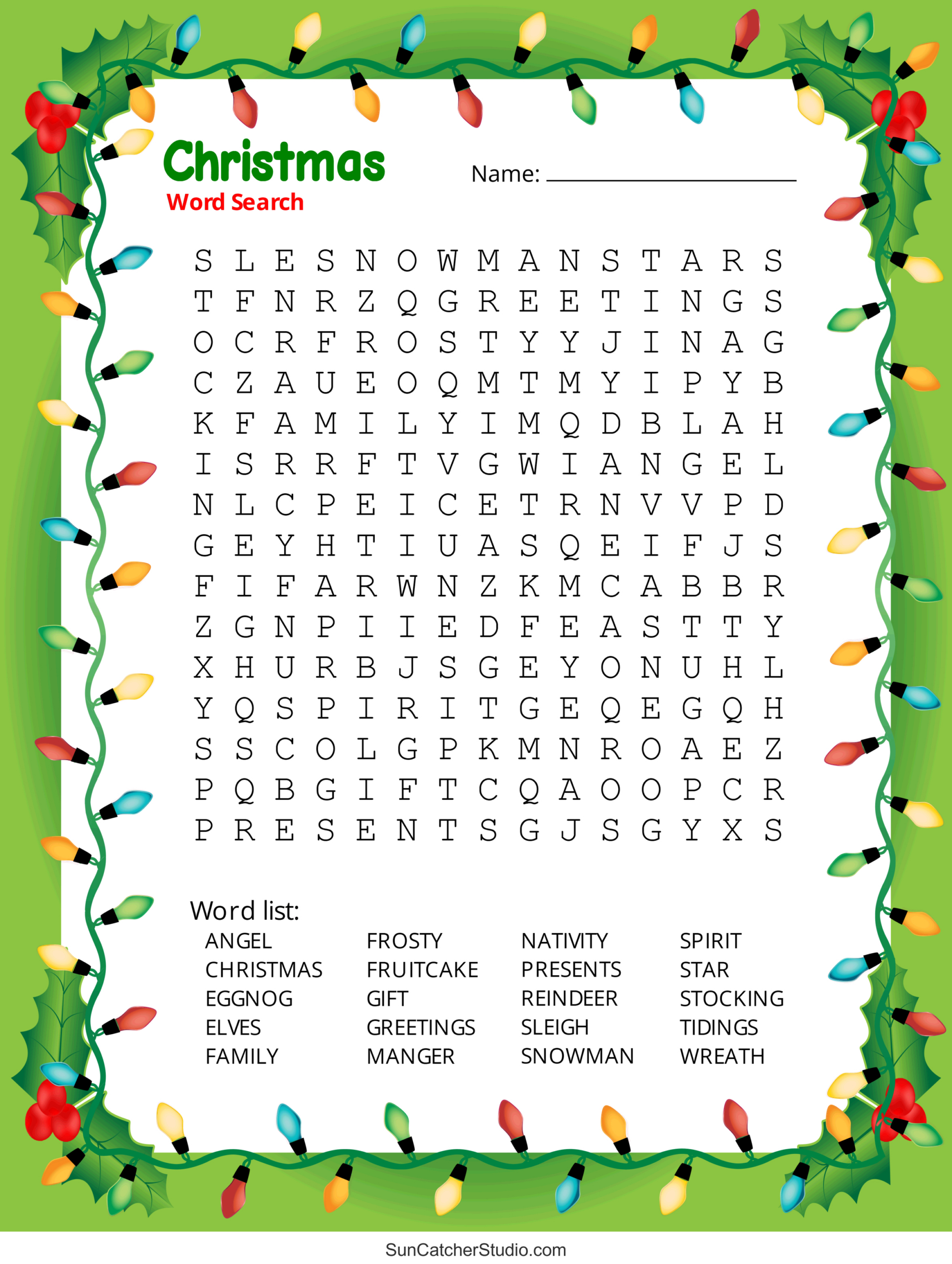 Christmas Word Search (Free Printable Pdf Puzzles) – Free with Printable Free Christmas Word Search
