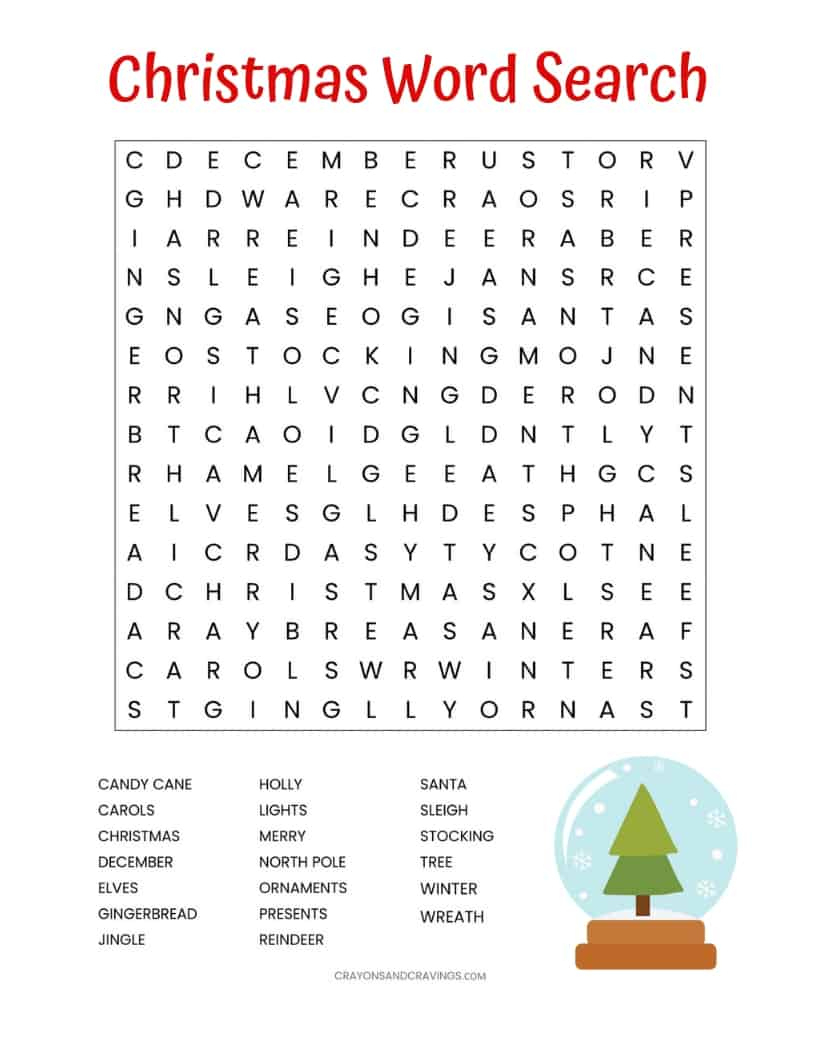 Christmas Word Search Printable (For Kids Or Adults) throughout Printable Christmas Word Search Free