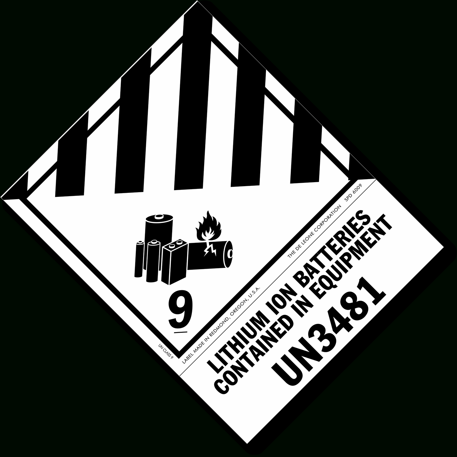 Class 9 Lithium Battery Un3481 Labels, Sku: Lb-4014-D pertaining to Lithium Battery Shipping Label Printable