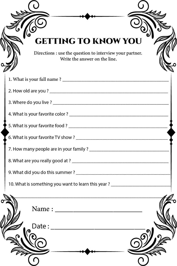 Classroom Getting To Know You - 15 Free Pdf Printables | Printablee regarding Getting To Know You Printable