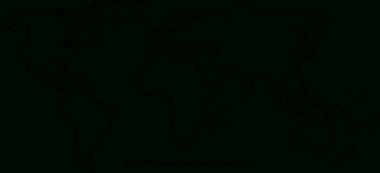 Continents And Oceans Of The World In Outline Map - World Map For pertaining to Printable Blank Map Of The Continents And Oceans