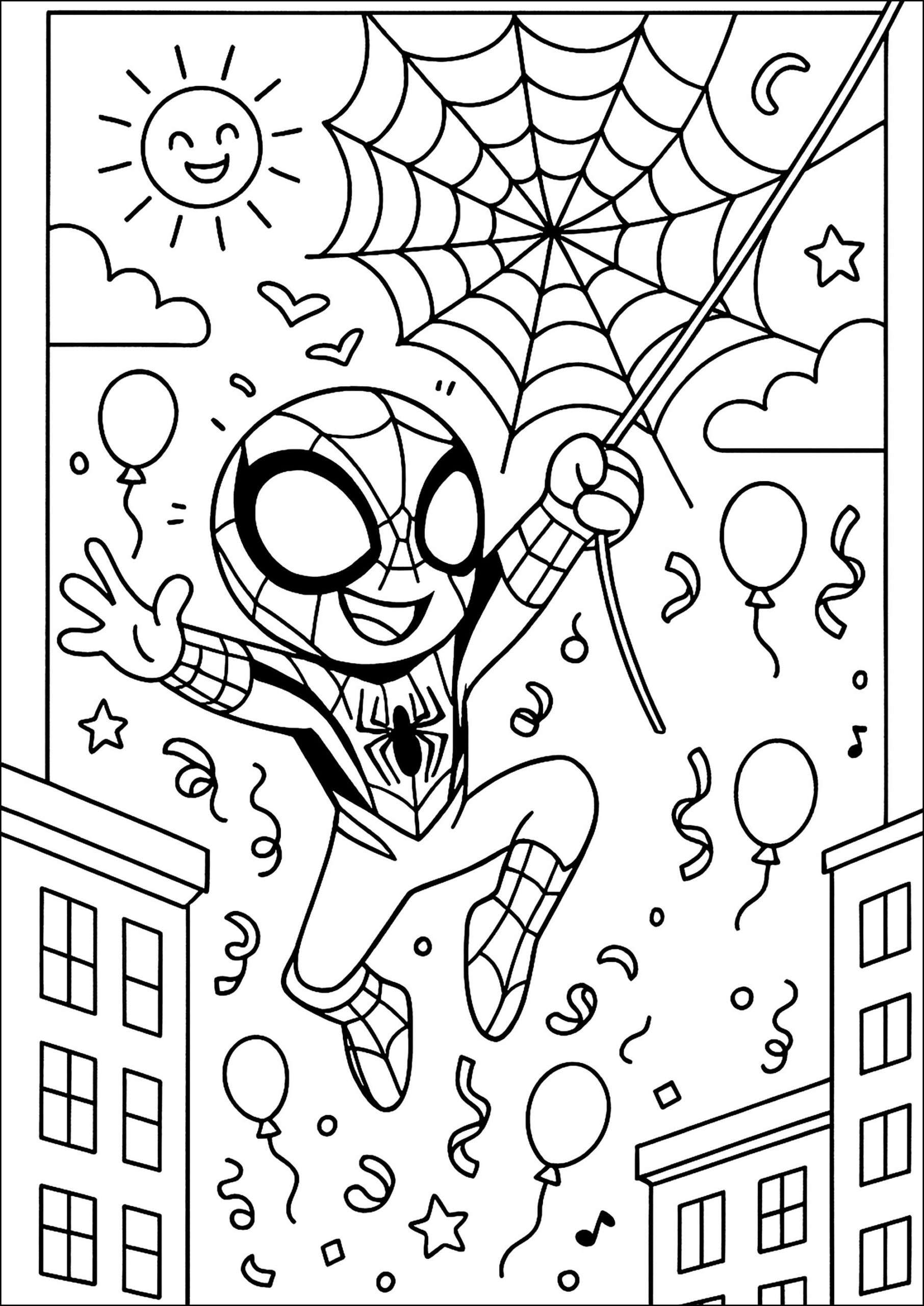 Day Of Celebration - Spidey And His Amazing Friends Coloring Pages with Spidey And His Amazing Friends Printable
