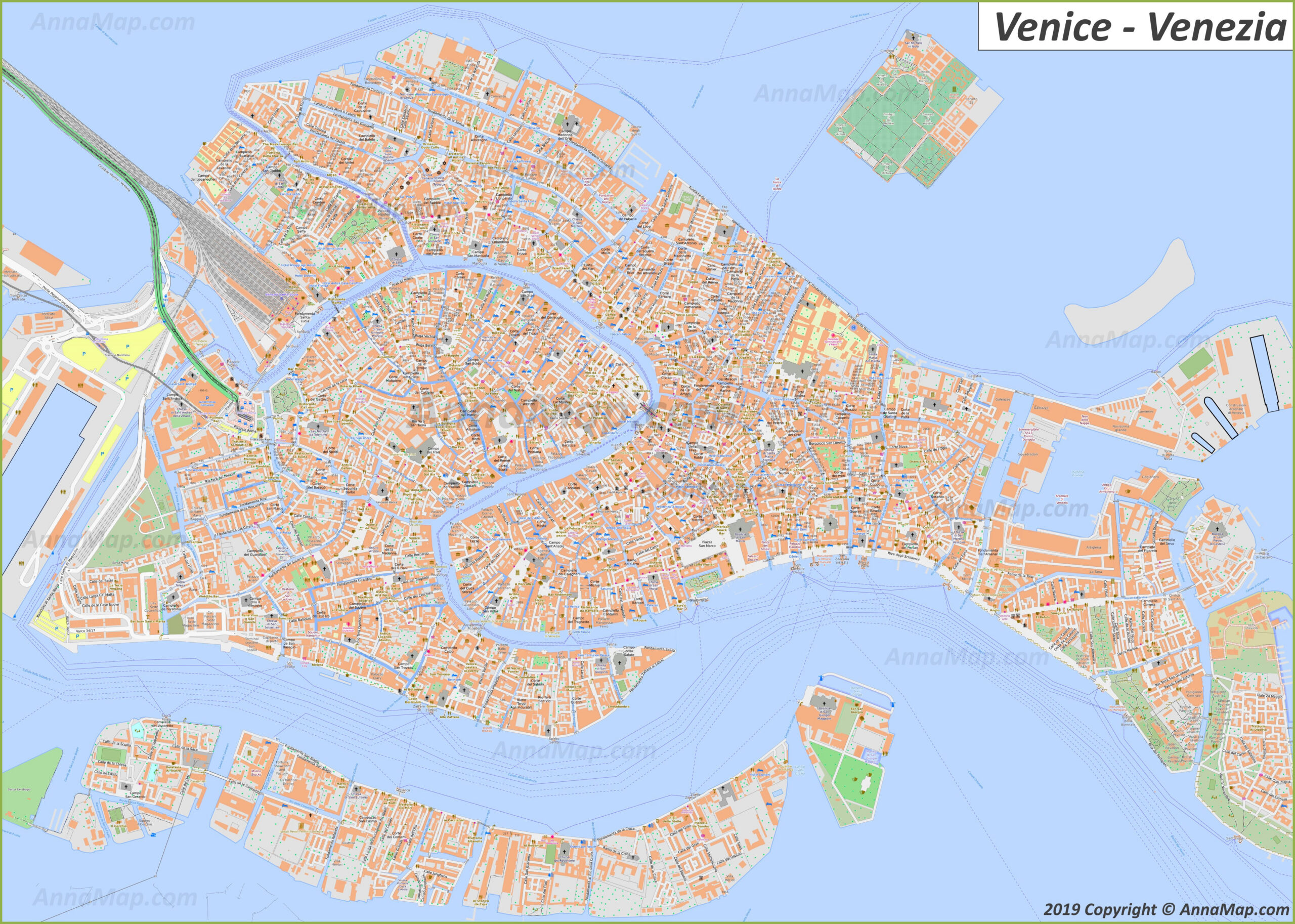 Detailed Tourist Maps Of Venice | Italy | Free Printable Maps Of inside Printable Walking Map of Venice Italy