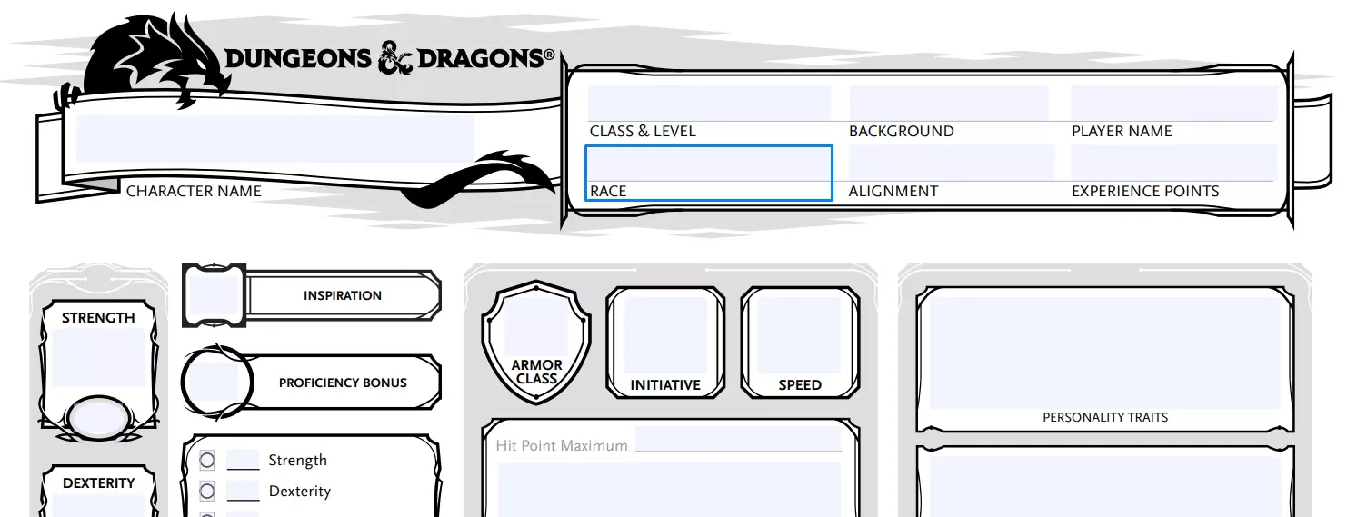 Dnd Character Sheet ≡ Fill Out Printable Pdf Forms Online regarding Dungeons And Dragons Character Sheet Printable