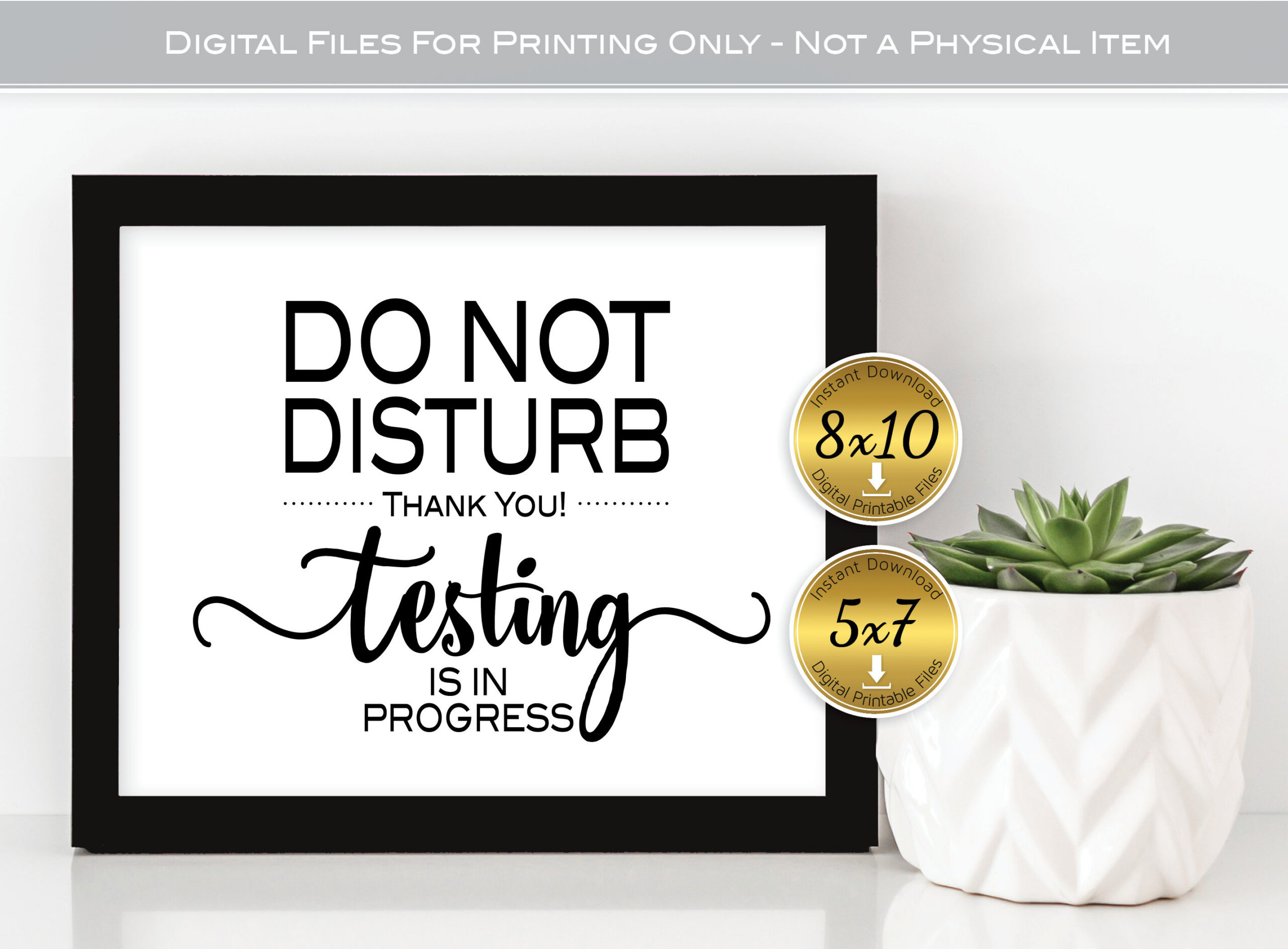 Do Not Disturb | Testing In Progress Printable Sign | 8X10 And 5X7 | School  | Classroom Testing | Office Decor | Digital Instant Download with Printable Testing in Progress Sign