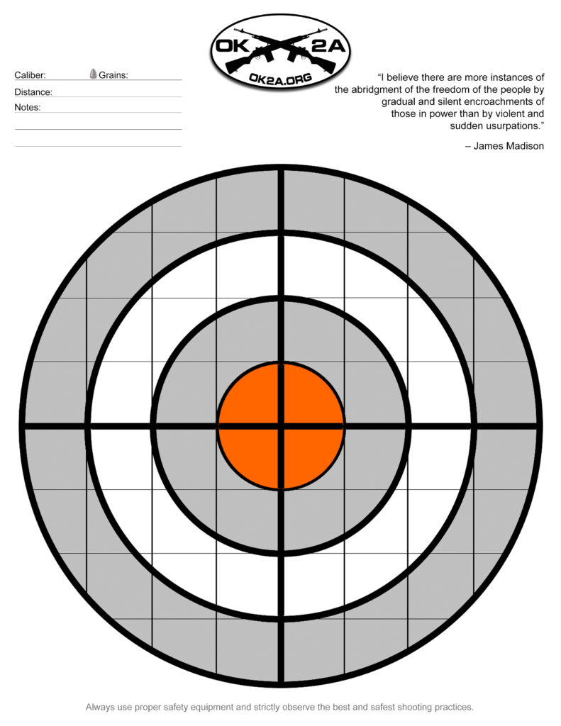 Download Printable Targets Here | Oklahoma 2Nd Amendment Association with Printable 8.5 X 11 Targets For Shooting