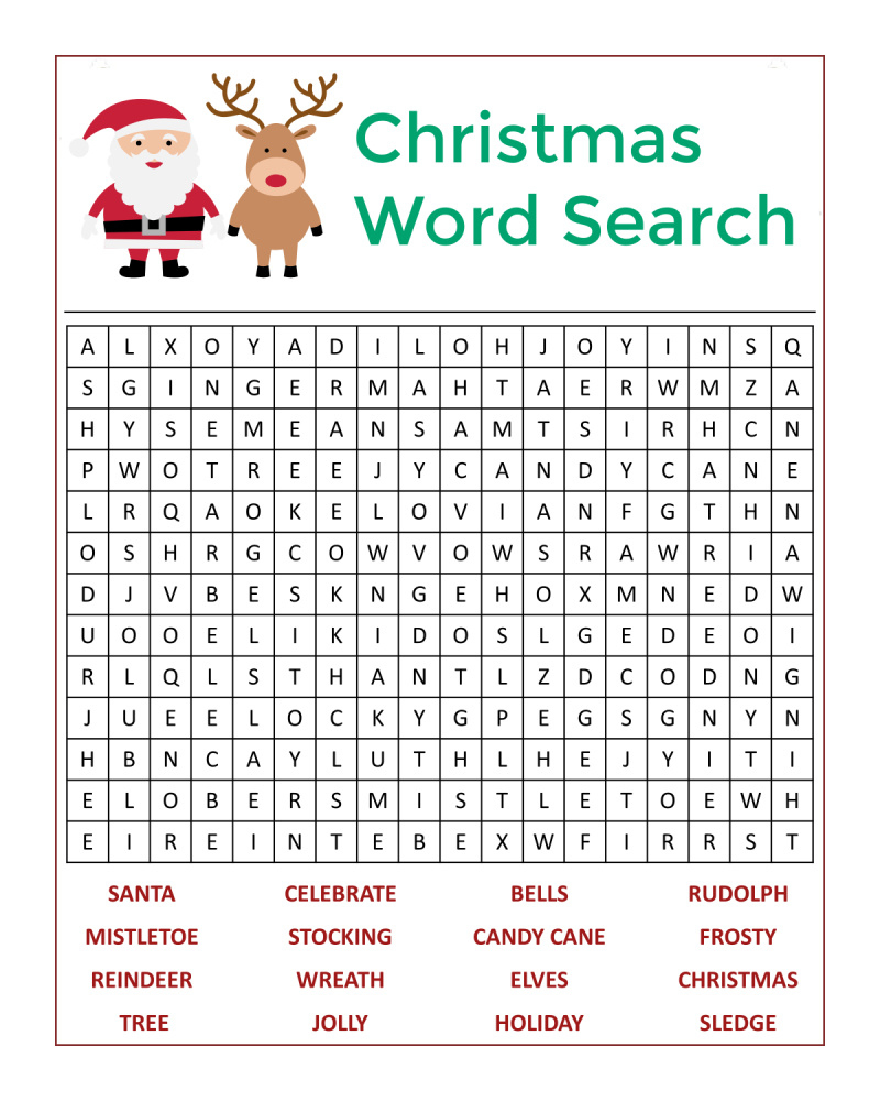 ☃️🎅🏼Santa'S Christmas Word Search Activity Page - Mama Likes This intended for Printable Free Christmas Word Search