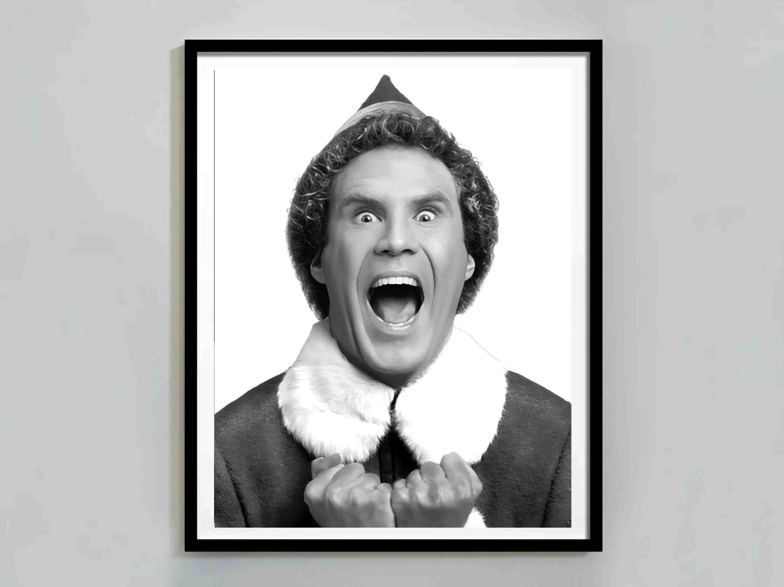 Elf Buddy Poster, Black And White, Funny Christmas Trendy Wall Art inside Buddy The Elf Face Printable