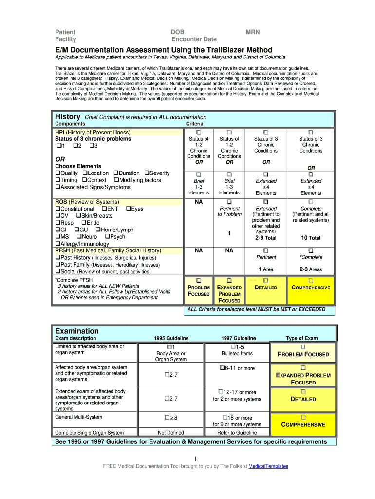 Em Documentation Assessment Using Form Trailblazer - Fill Online throughout Cheat Sheet Free Printable Cpt Codes List