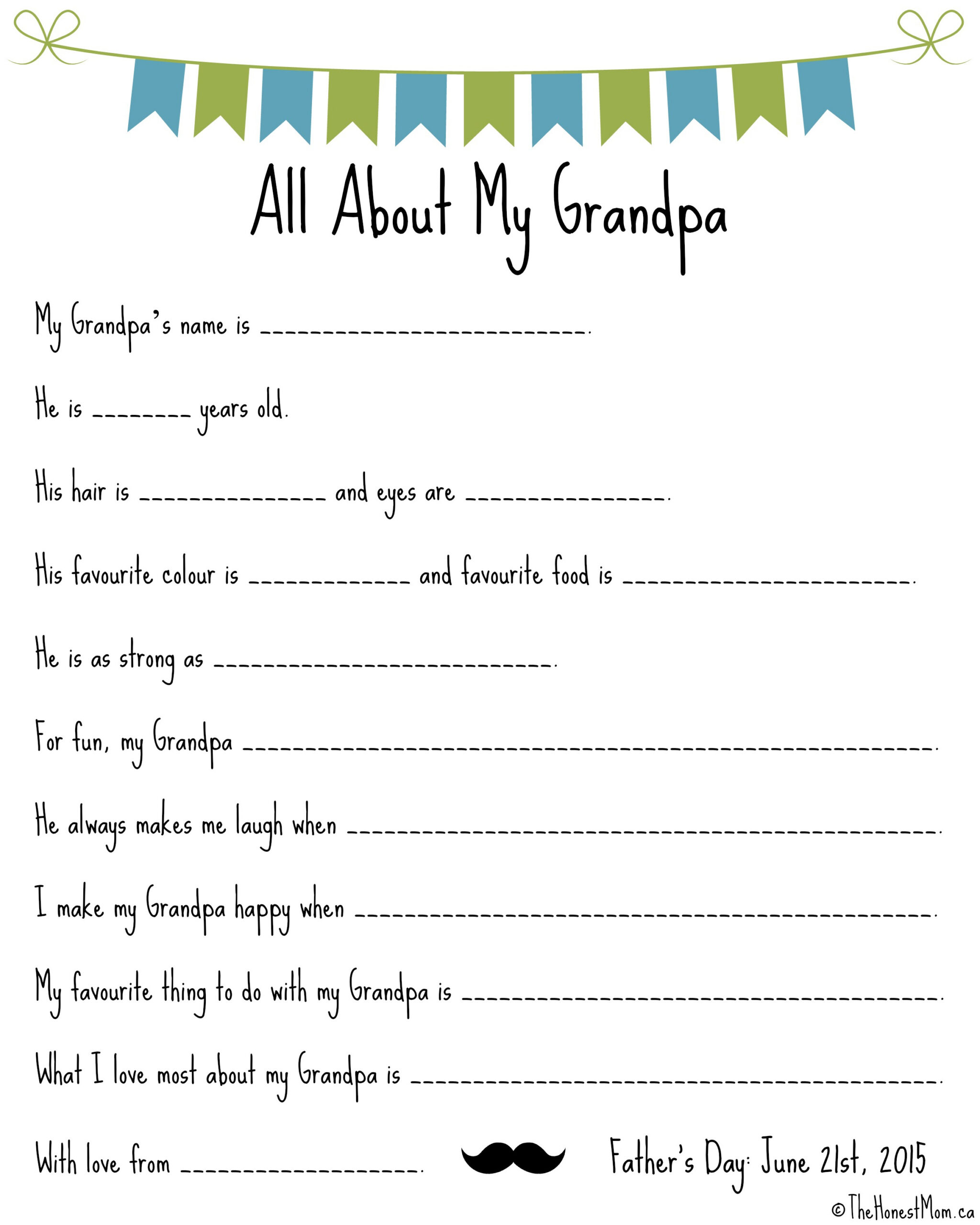 Father'S Day Mad Libs – Free Printables | The Honest Mom within All About My Grandpa Free Printable