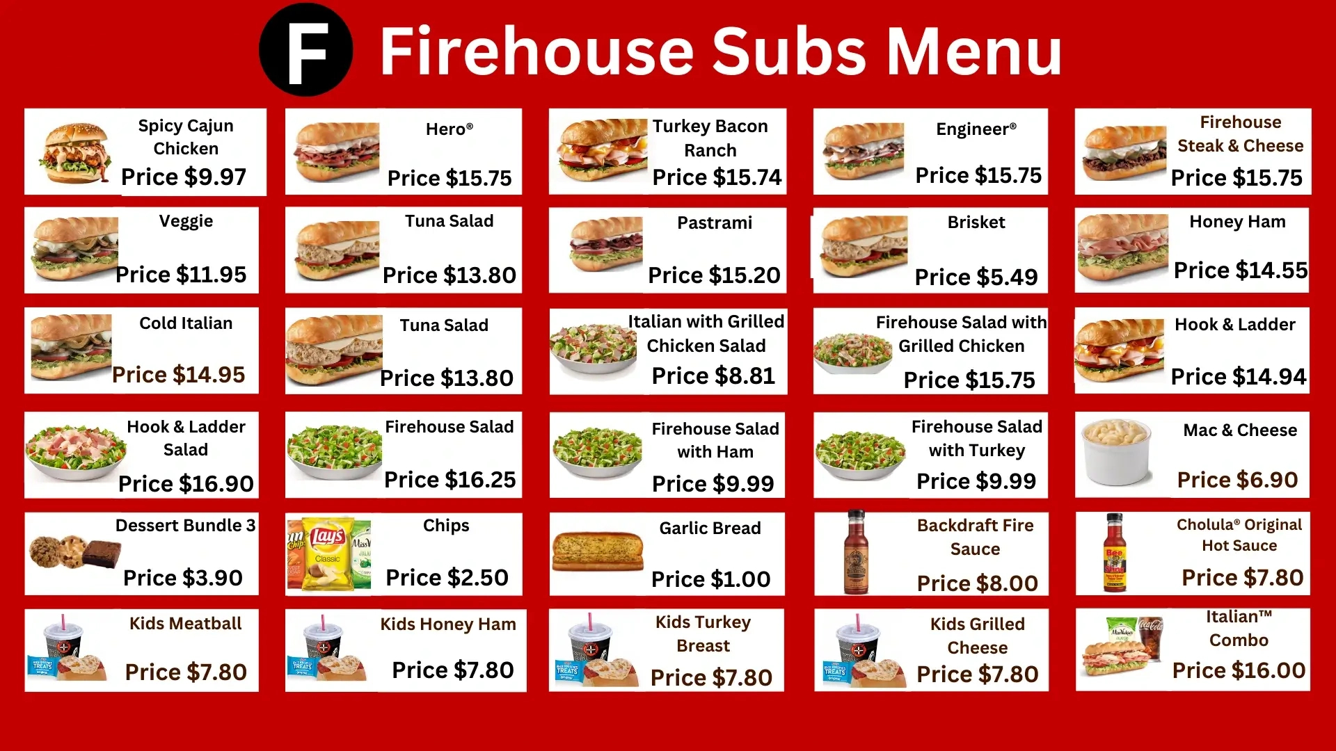 Firehouse Subs Menu With Prices And Pictures October 2025 inside Printable Firehouse Subs Menu With Prices