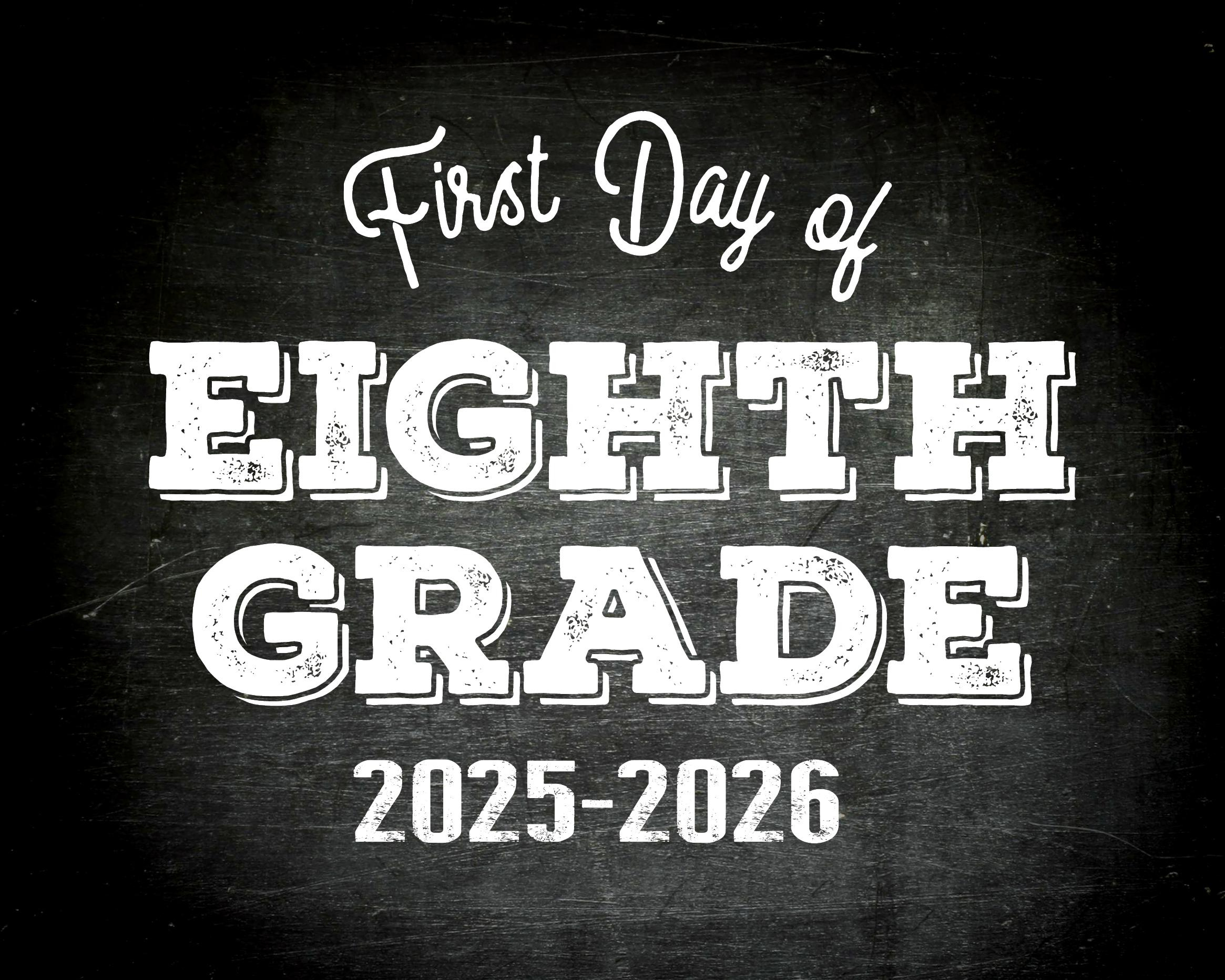 First Day Of Eighth Grade Printable Back To School Sign - Etsy in First Day Of 8Th Grade Free Printable
