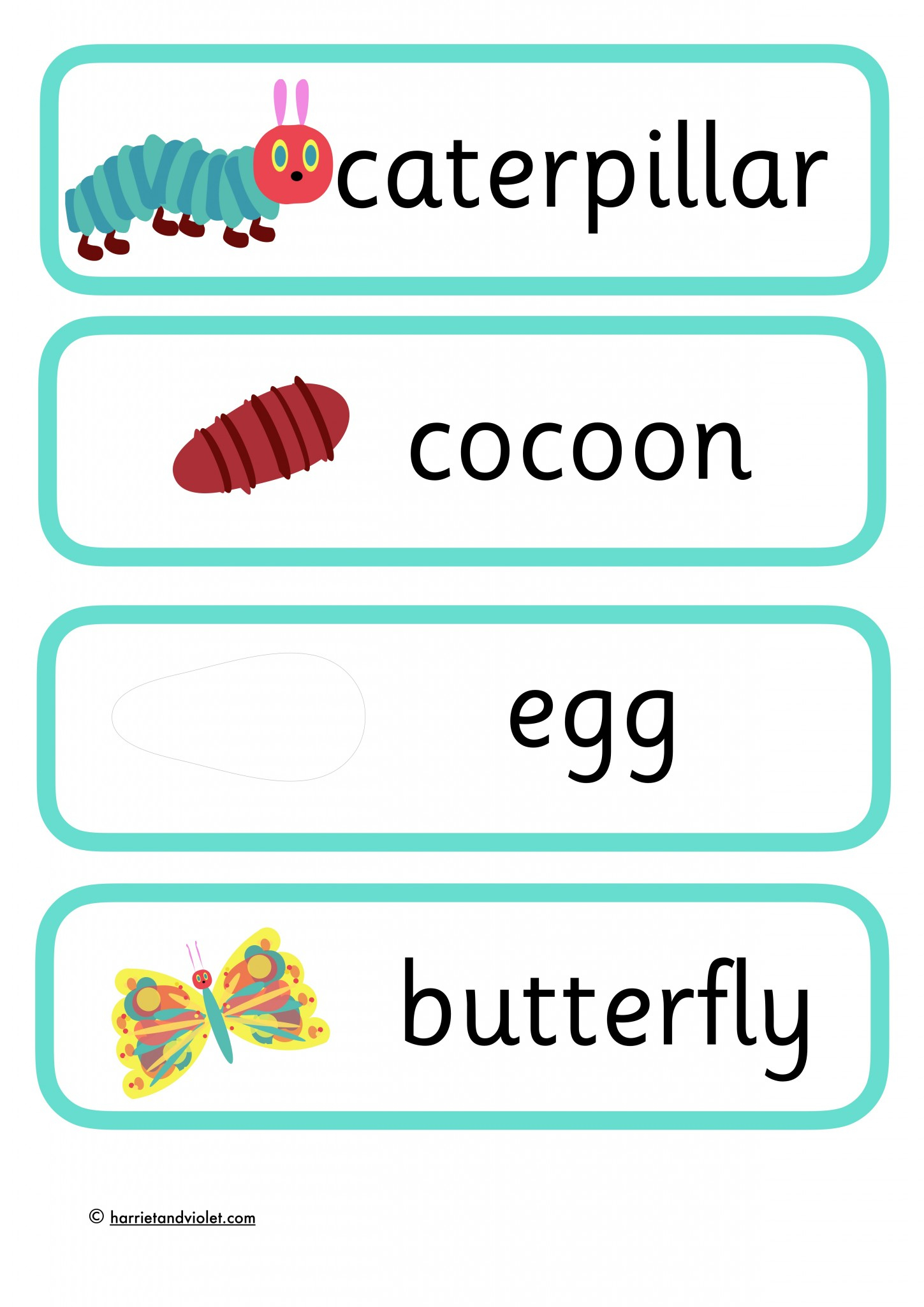 Flashcards - The Very Hungry Caterpillar - Printable Teaching for The Very Hungry Caterpillar Printable