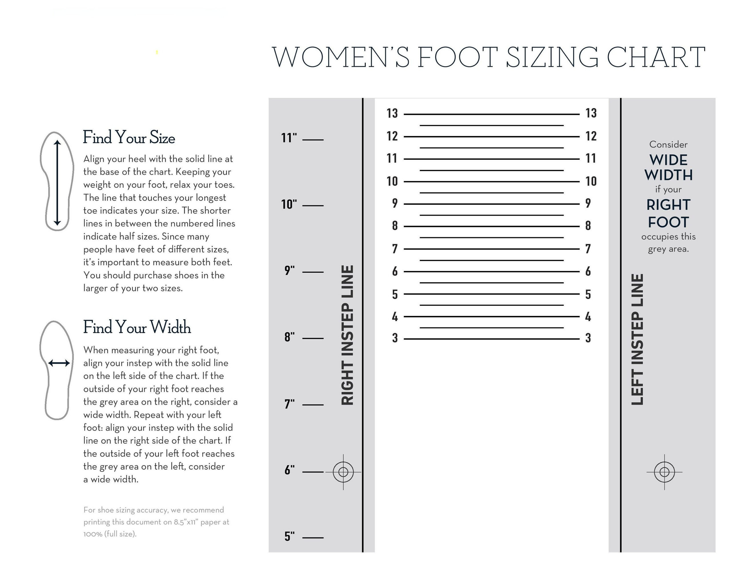Foot Size Chart: Women, Men, Kids Shoe Sizes (Digital Download) - Etsy pertaining to Adult Shoe Size Chart Printable