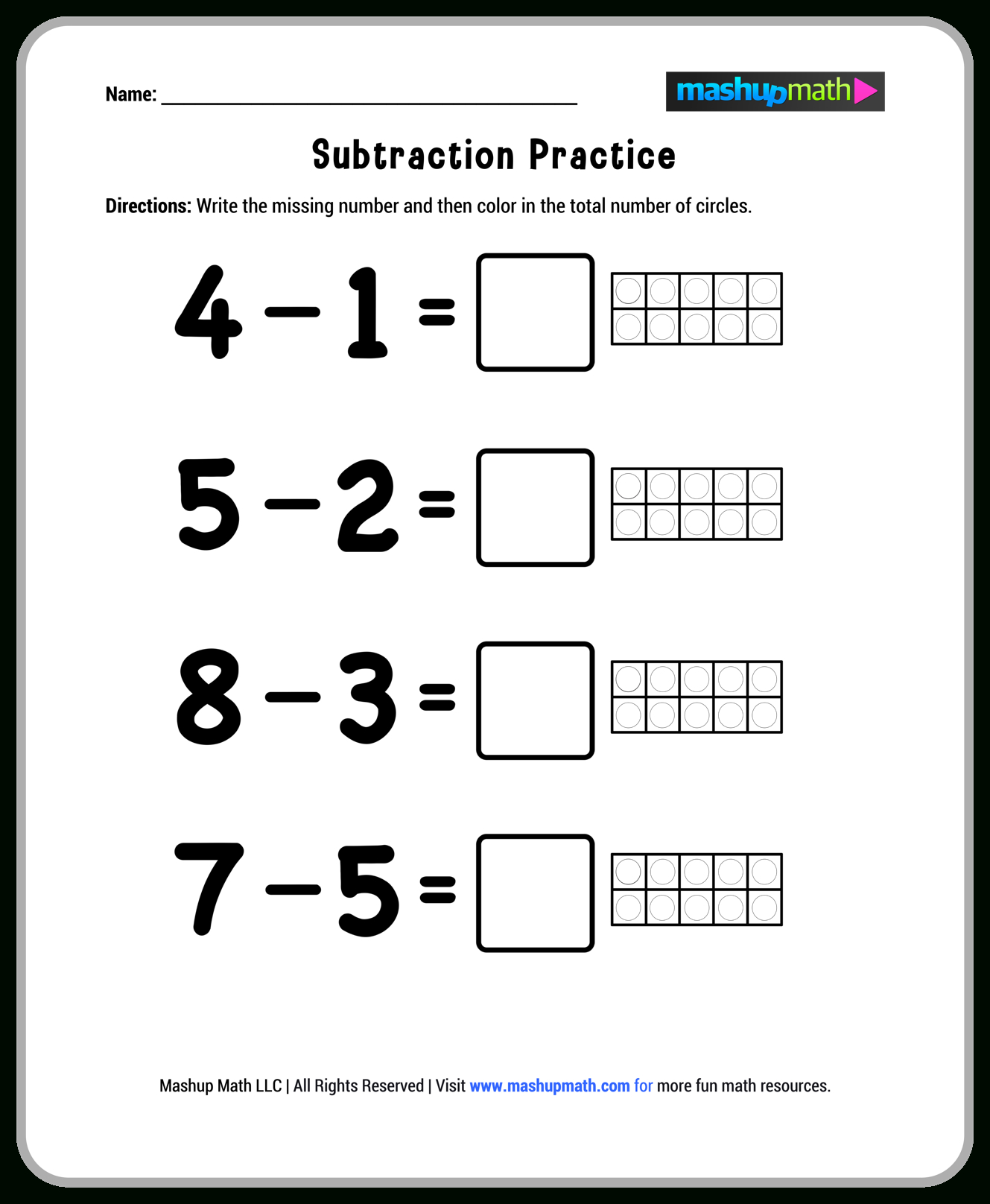 Free 1St Grade Math Worksheets—Printable W/ Answers — Mashup Math intended for Free Printable Math Worksheets For 1st Graders