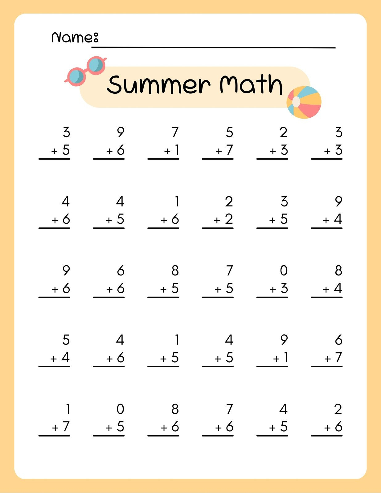 Free 3Rd Grade Math Worksheet Templates To Customize | Canva in Math Problems For 3rd Graders Printable