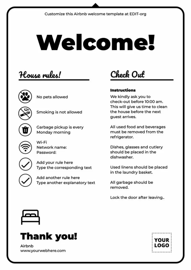 Free Airbnb Welcome Book Templates pertaining to Printable Airbnb House Rules Template Free