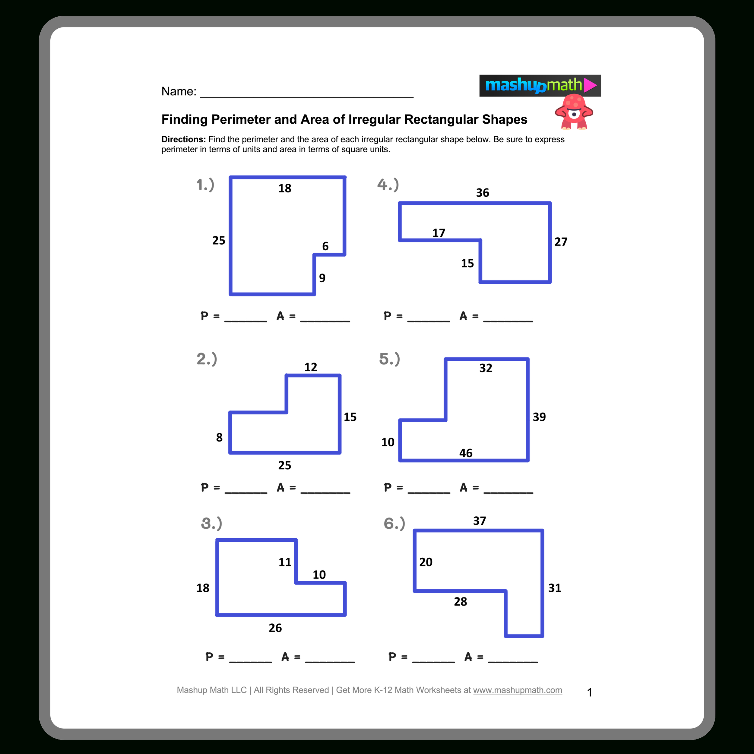 Free Area And Perimeter Worksheets (With Answers) — Mashup Math pertaining to Area And Perimeter Printable Worksheets