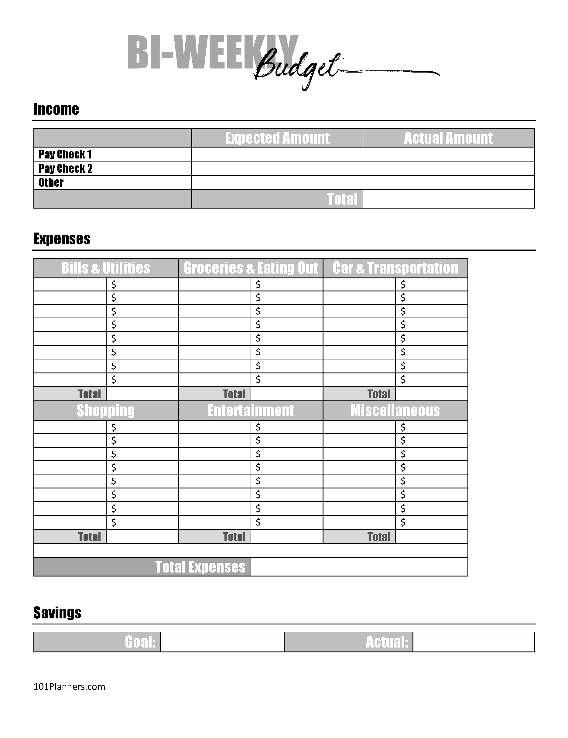 Free Budget Sheet Template | Printable And Editable inside Free Printable Cute Biweekly Budget Template