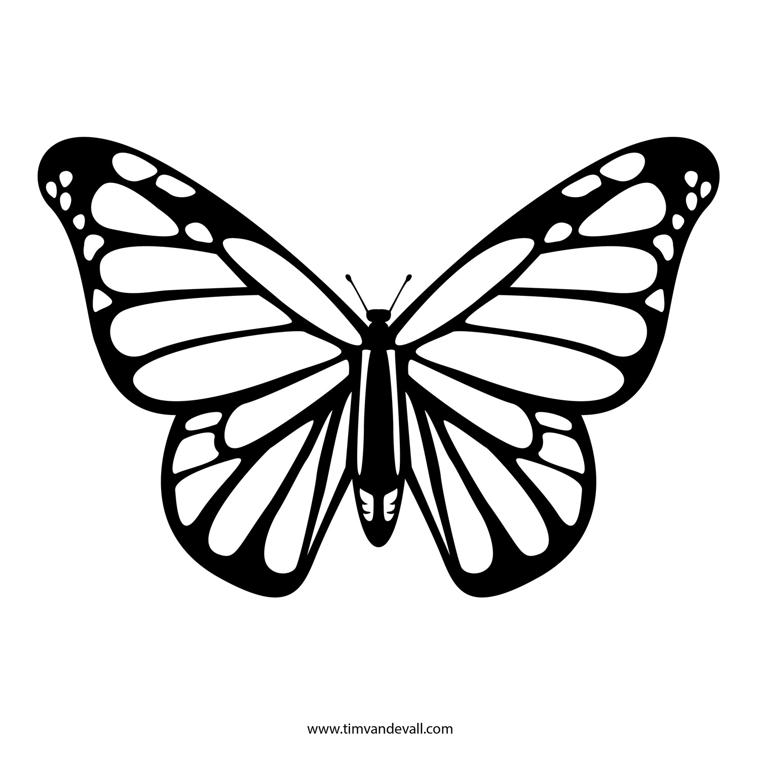 Free Butterfly Stencil | Monarch Butterfly Outline And Silhouette in Free Printable Butterfly Pictures To Print