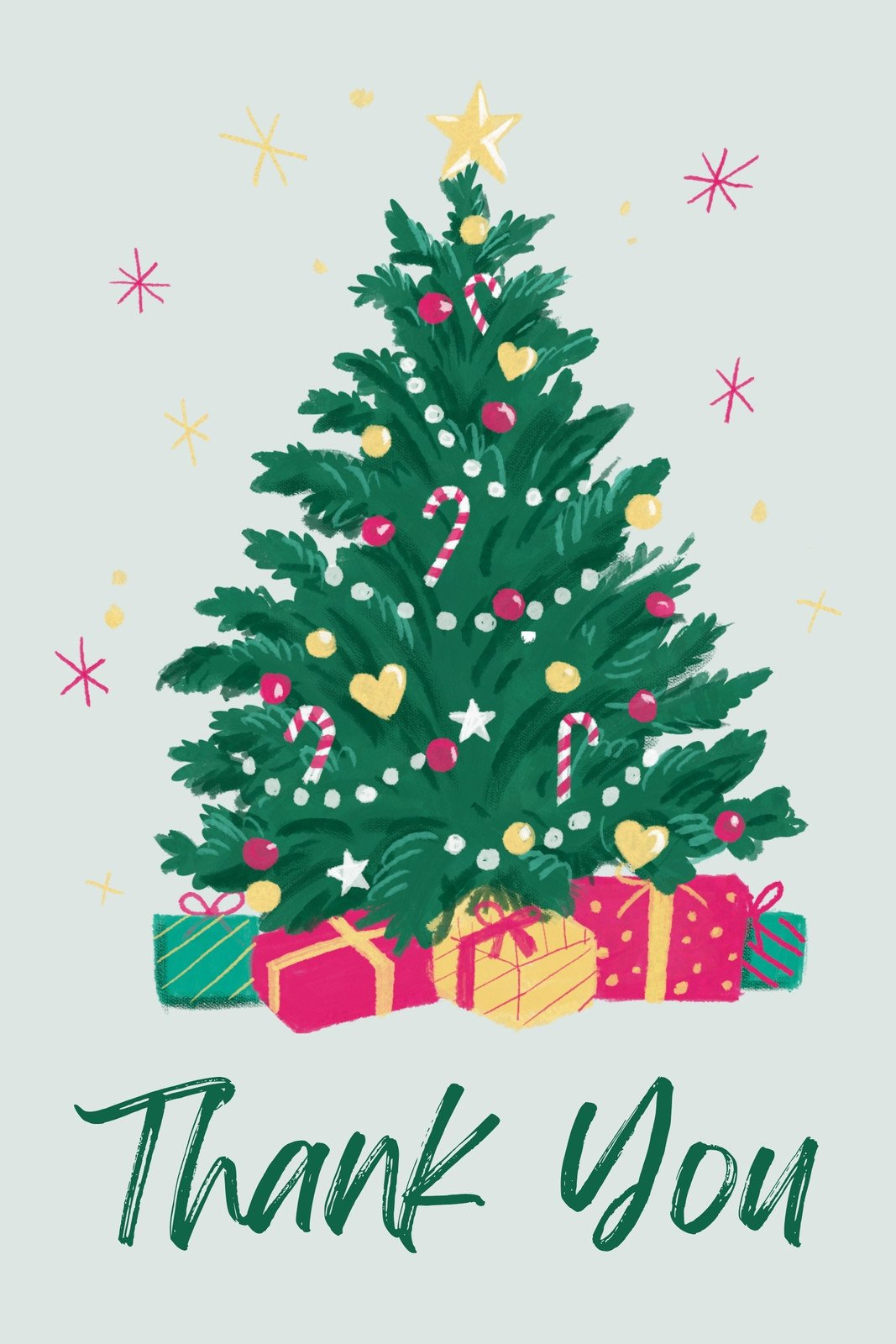 Free Custom Printable Christmas Thank You Card Templates | Canva with Printable Thank You Christmas Cards