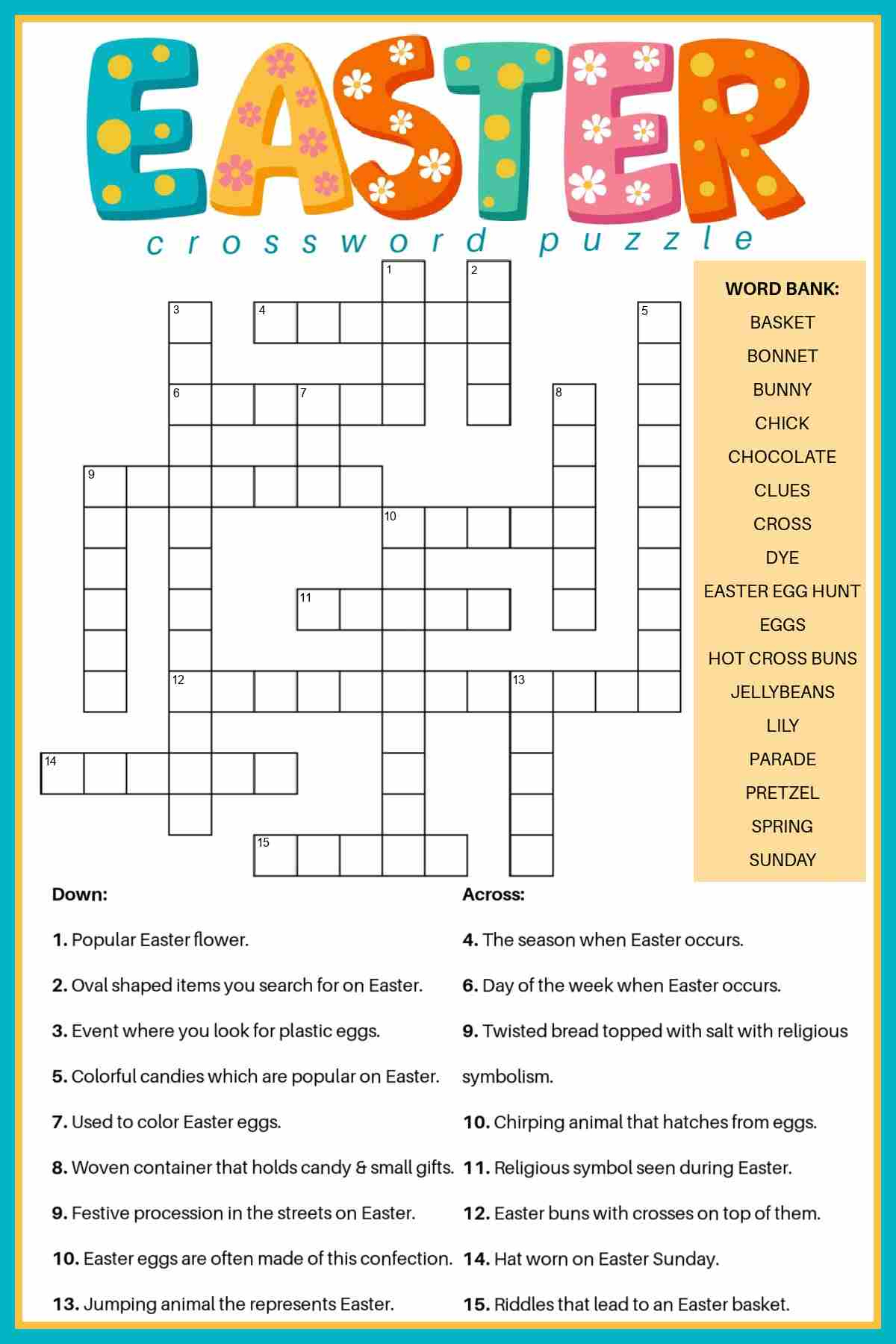 Free Easter Crossword Puzzle Printable - 2 Versions & Answer Key with regard to Printable Crossword Puzzles With Answers