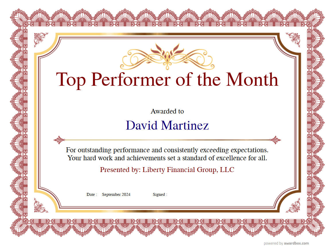 Free Employee Of The Month Certificate Templates within Printable Employee of the Month Certificate