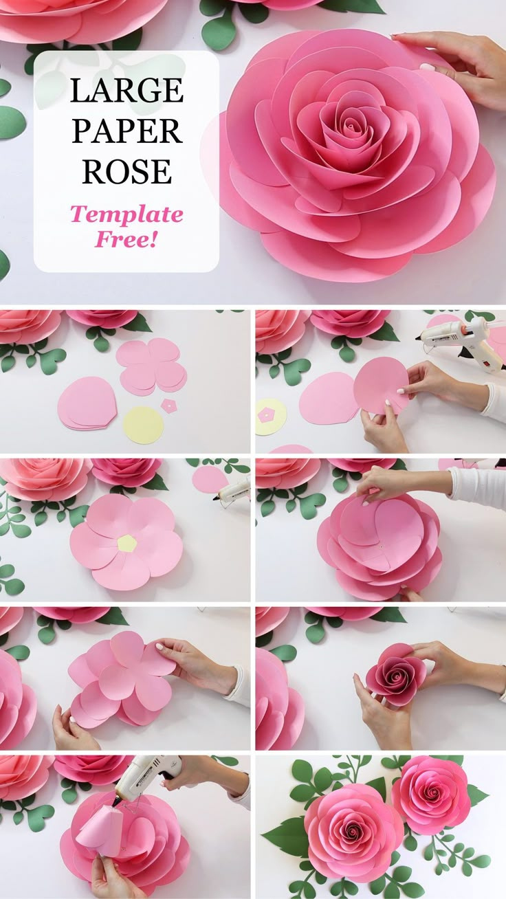 Free Large Paper Rose Template Printable regarding Printable Paper Rose Template