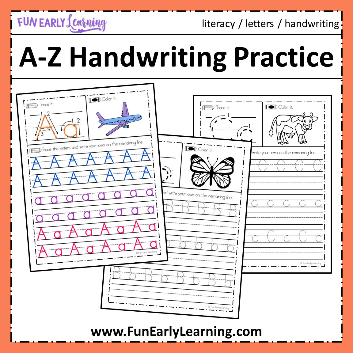 Free Letter Tracing Worksheets – A-Z Handwriting Practice – Fun for Free Printable Handwriting Worksheets