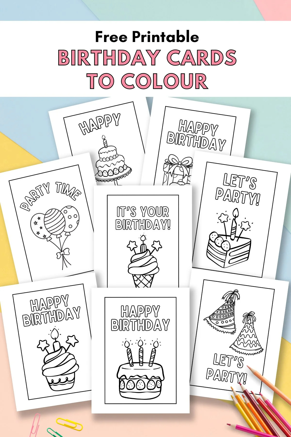 Free Printable Birthday Cards To Colour — Gathering Beauty in Free Printable Birthday Cards