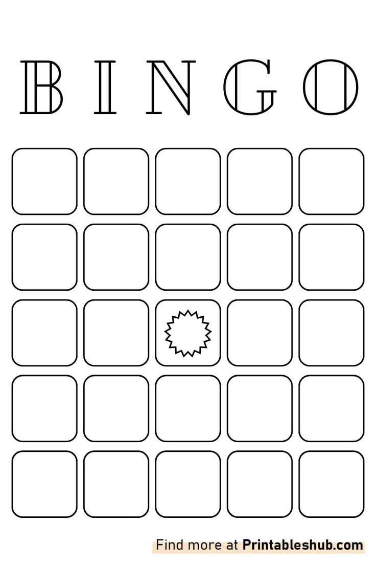 Free Printable Blank Bingo Cards Template [Pdf] (3X3, 4X4,5X5)(2 inside Blank Bingo Card Free Printable