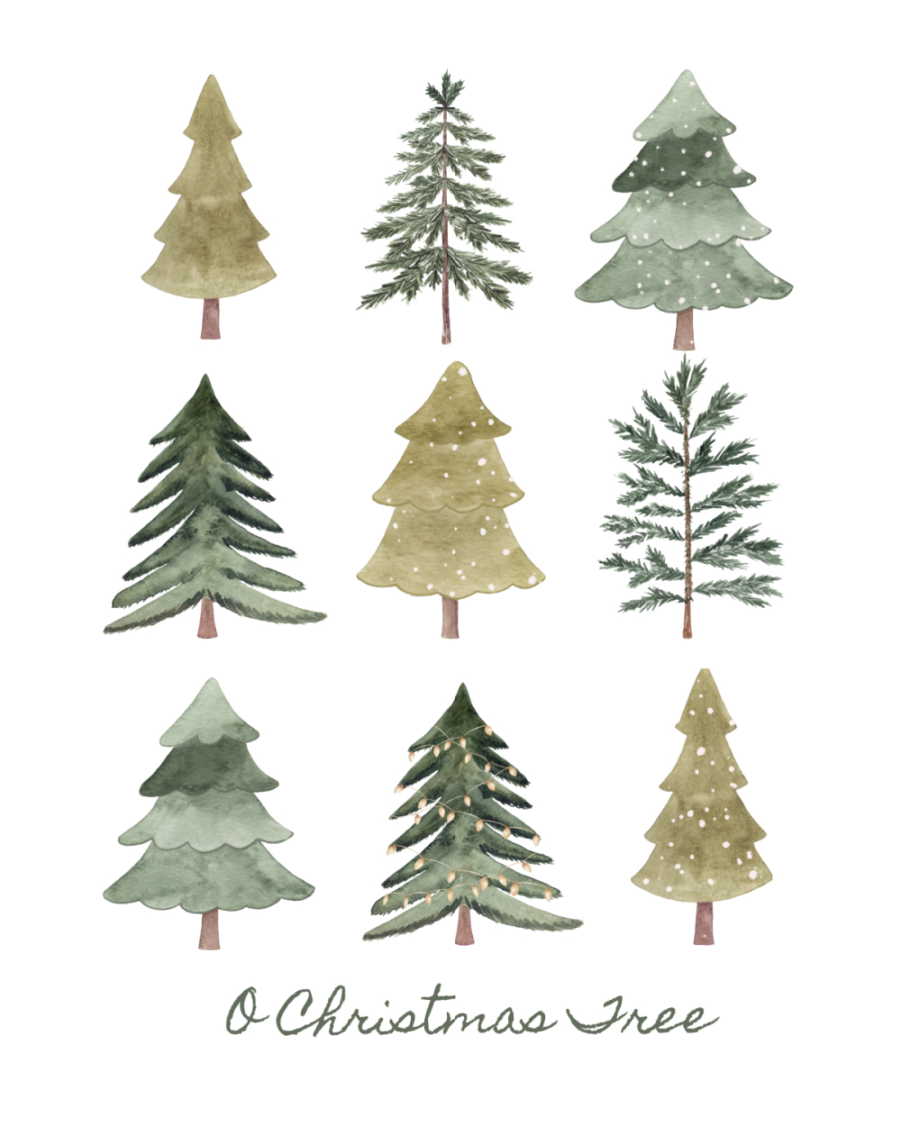 Free Printable Christmas Tree Art - Clean And Scentsible pertaining to Picture Of A Christmas Tree Printable