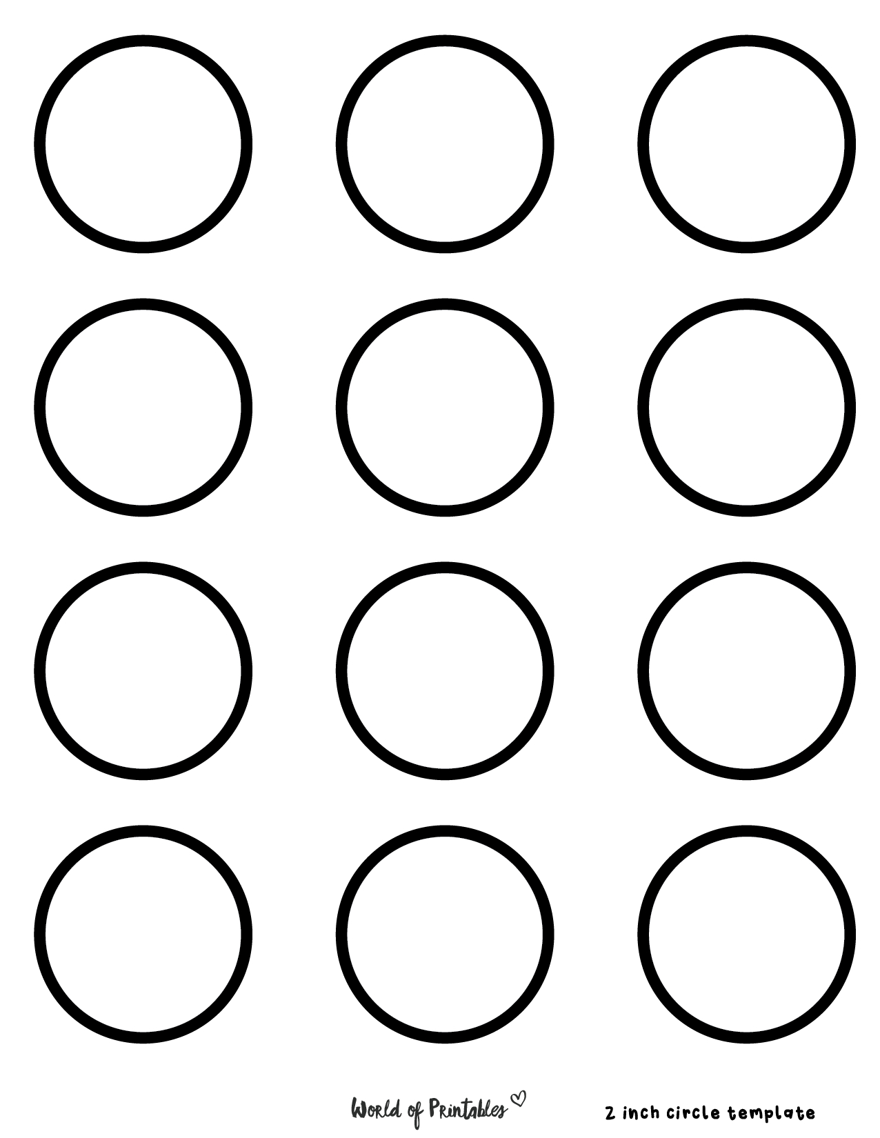 Free Printable Circle Templates - Various Sizes - World Of Printables regarding 2 Inch Circle Template Printable