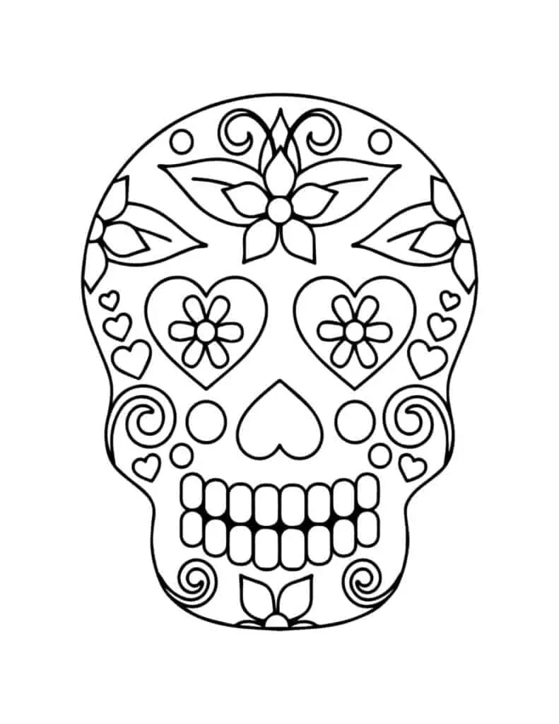 Free Printable Day Of The Dead Coloring Pages (For Kids And Adults with regard to Day of the Dead Free Printables