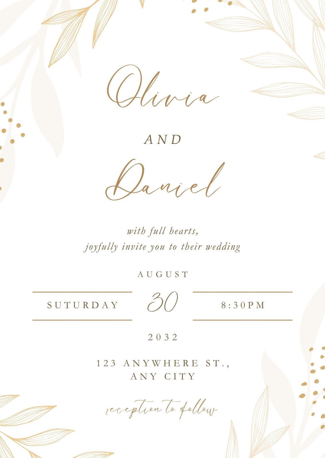 Free Printable Elegant Wedding Invitation Templates | Canva with Free Printable Wedding Invitation Templates
