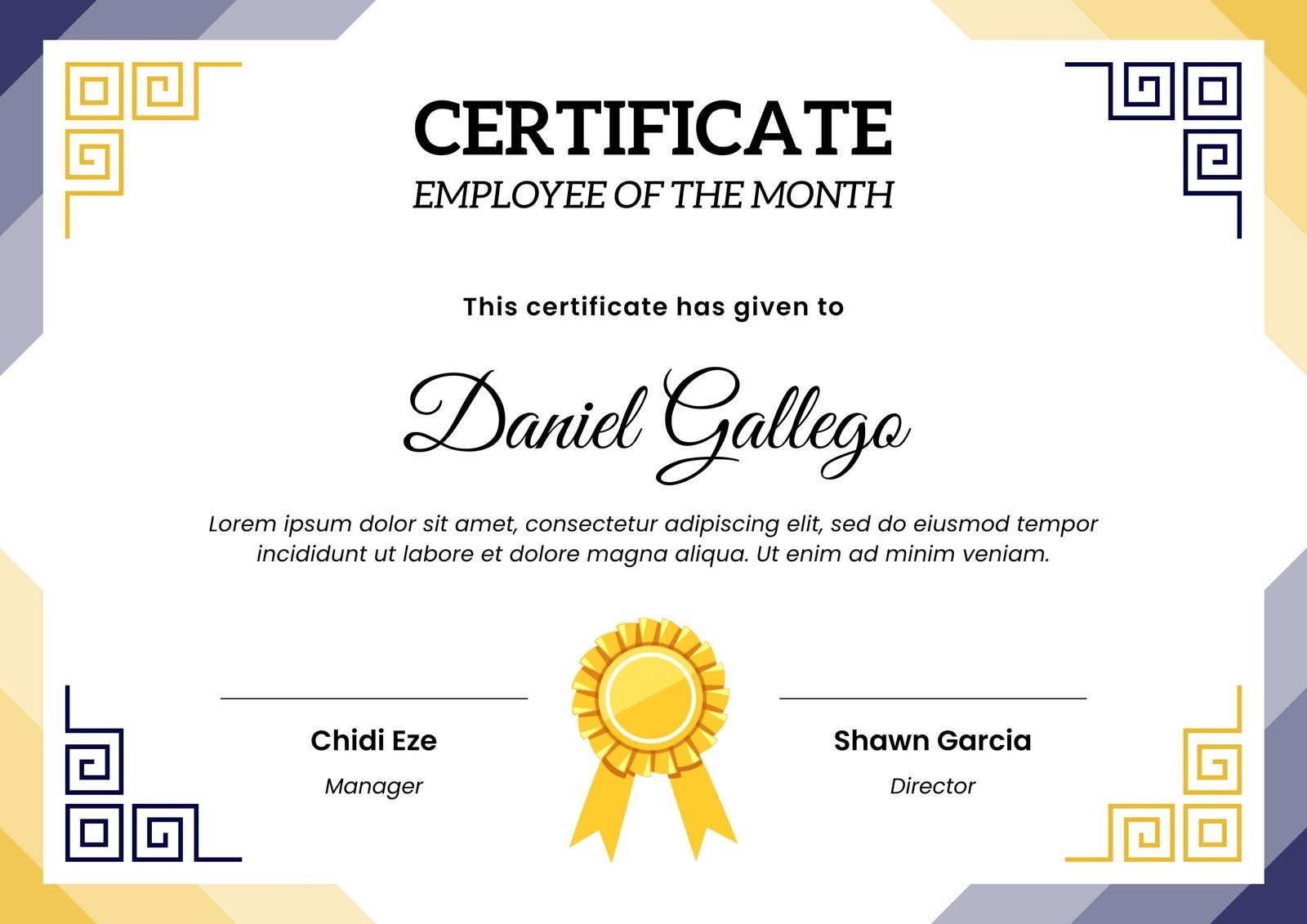 Free Printable Employee Of The Month Certificate Templates | Canva intended for Printable Employee of the Month Certificate