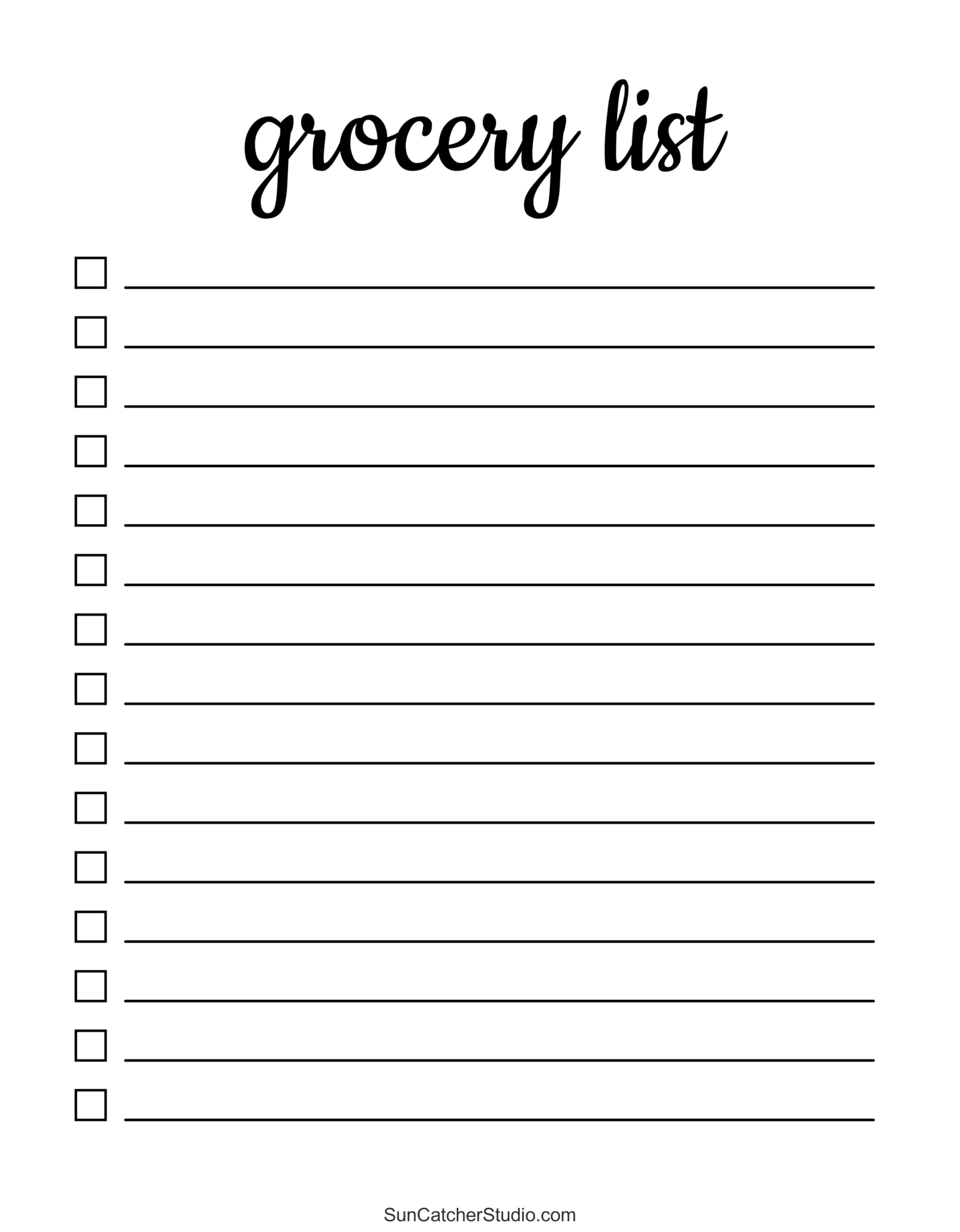 Free Printable Grocery List Templates (Pdf): Shopping Lists – Free throughout Printable Blank Grocery Shopping List