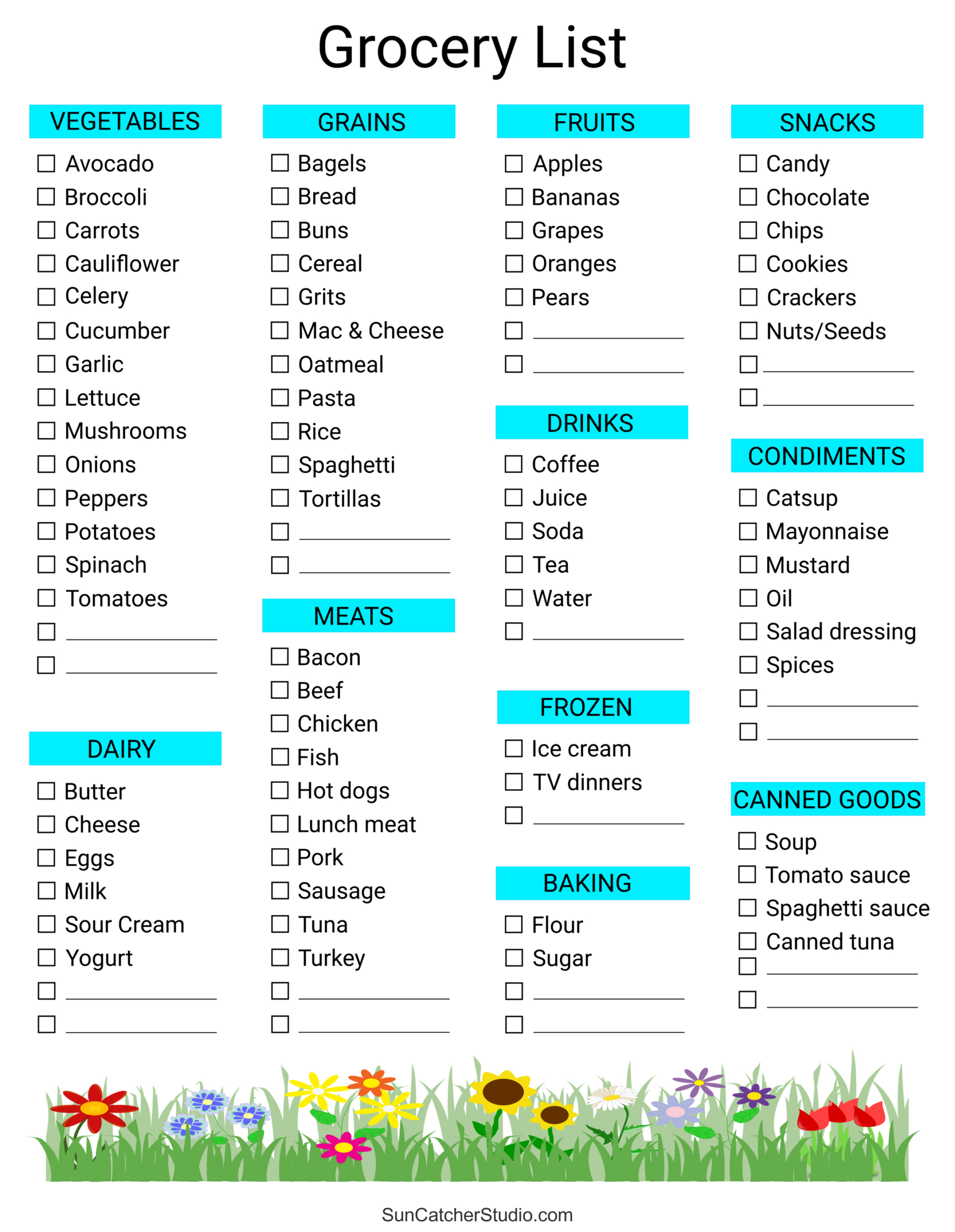 Free Printable Grocery List Templates (Pdf): Shopping Lists – Free with regard to Printable Shopping List By Category