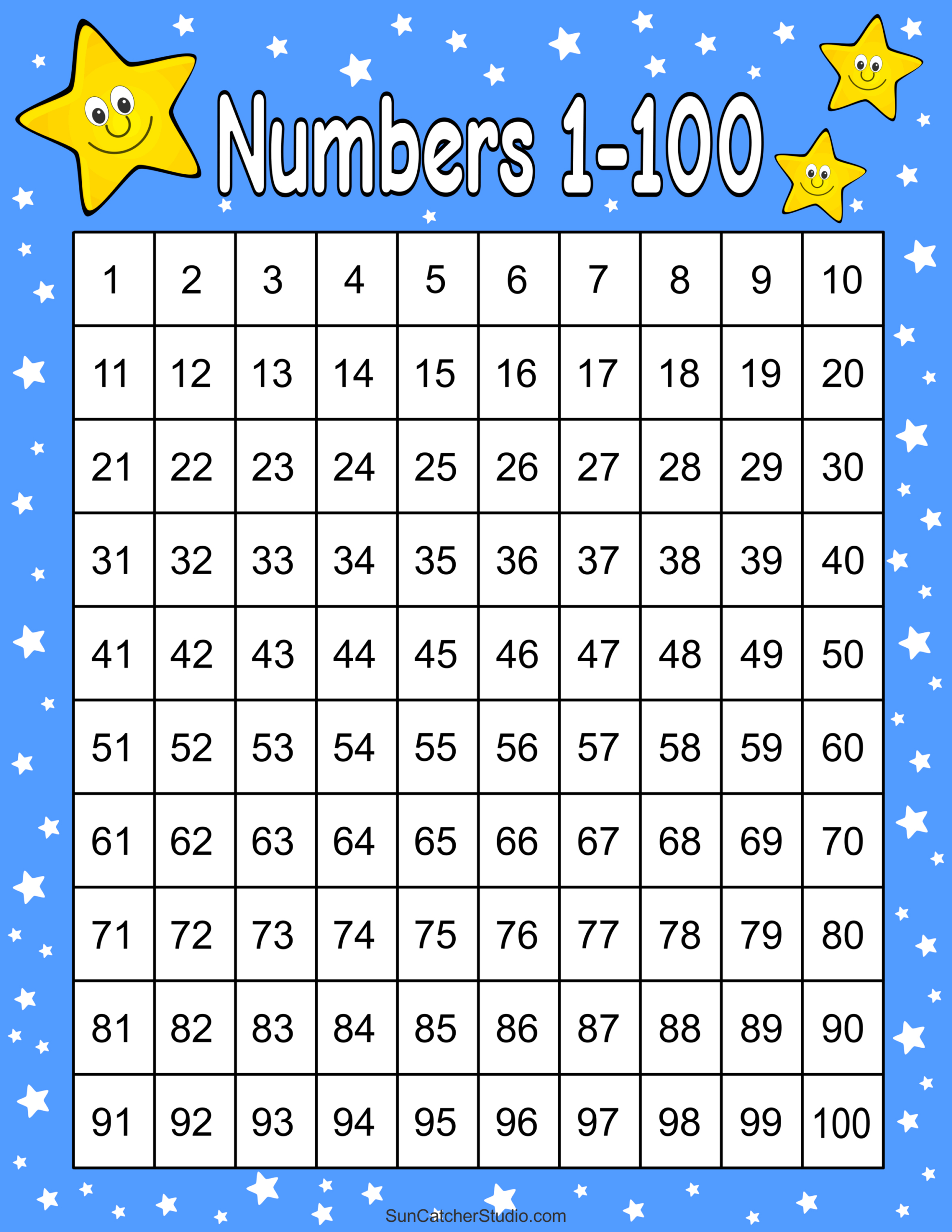 Free Printable Hundreds Charts (Numbers 1 To 100) – Free for Printable 1-100 Number Chart