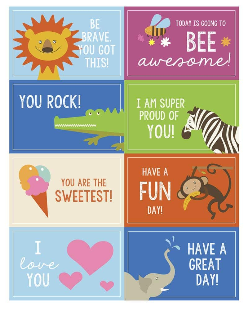 Free Printable Lunch Box Notes + Jokes | Lil&amp;#039; Luna inside Printable Notes For Lunch Boxes