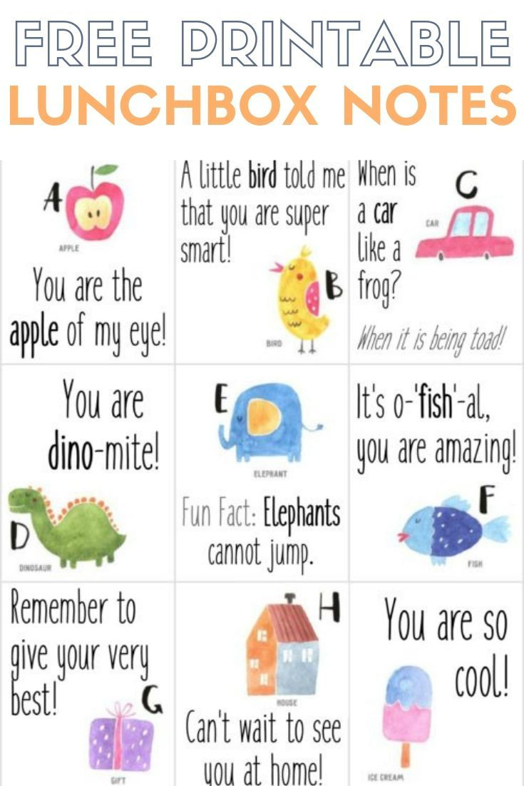 Free Printable Lunchbox Notes For Children - The Crafty Blog Stalker within Printable Notes For Lunch Boxes